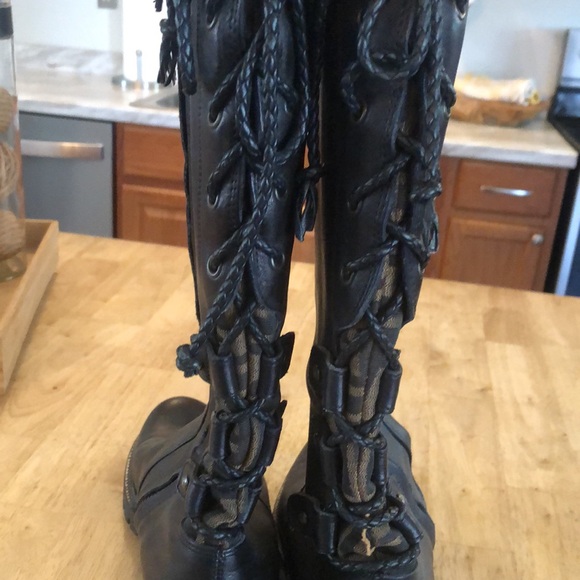Fendi signature (Vintage) Moto Boot sz 38 1/2 - Picture 3 of 10